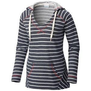 Columbia PFG Tropic Haven Stripe Kangaroo Pockets Hoodie